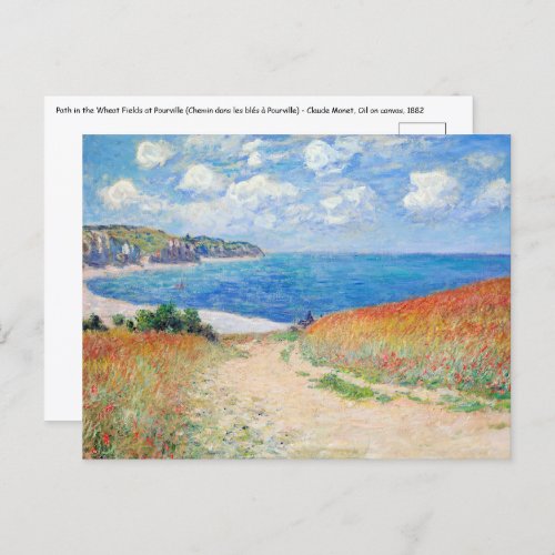 Claude Monet _ Path in Wheat Fields at Pourville Postcard