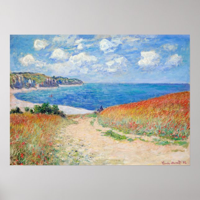 Claude Monet - Path in Wheat Fields at Pourville Poster (Front)