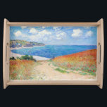 Claude Monet - Path in Wheat Fields at Pourville Serving Tray<br><div class="desc">Path in the Wheat Fields at Pourville (Chemin dans les blés à Pourville) - Claude Monet,  Oil on canvas,  1882</div>