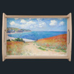 Claude Monet - Path in Wheat Fields at Pourville Serving Tray<br><div class="desc">Path in the Wheat Fields at Pourville (Chemin dans les blés à Pourville) - Claude Monet,  Oil on canvas,  1882</div>