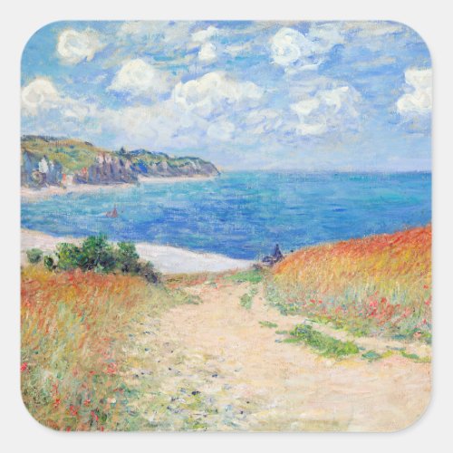 Claude Monet _ Path in Wheat Fields at Pourville Square Sticker