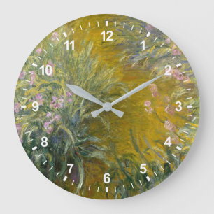 Claude Monet Path through the Irises Large Clock