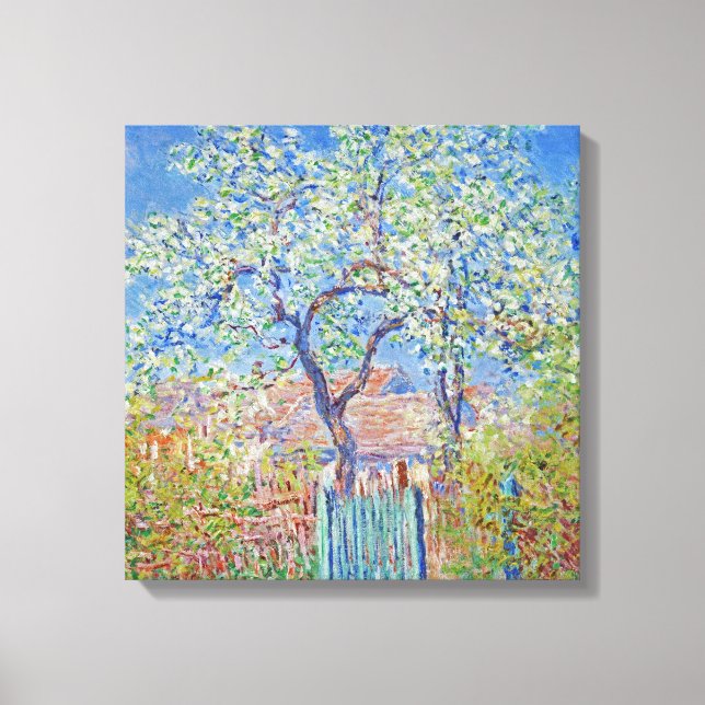 Claude Monet- Pear Tree In Flower Canvas Print (Front)