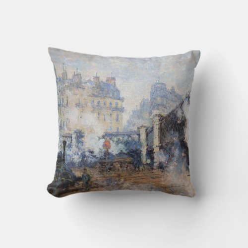 Claude Monet _ Pont de lEurope Gare Saint_Lazare Throw Pillow