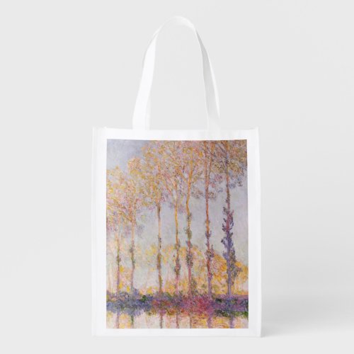 Claude Monet  Poplars on the Banks of the Epte Reusable Grocery Bag