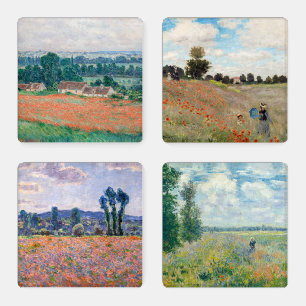 Claude Monet - Poppies Masterpieces Selection Coaster Set