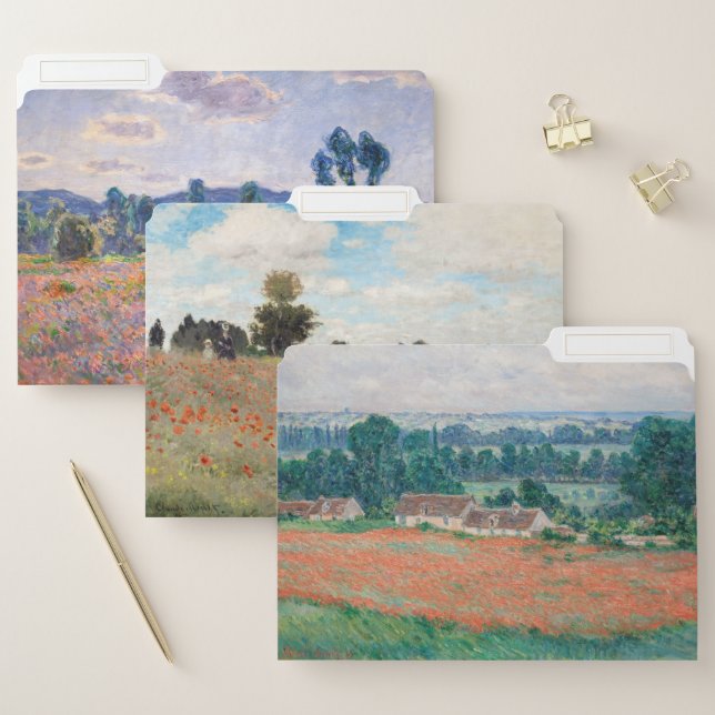 Claude Monet - Poppies Masterpieces Selection File Folder (Set)