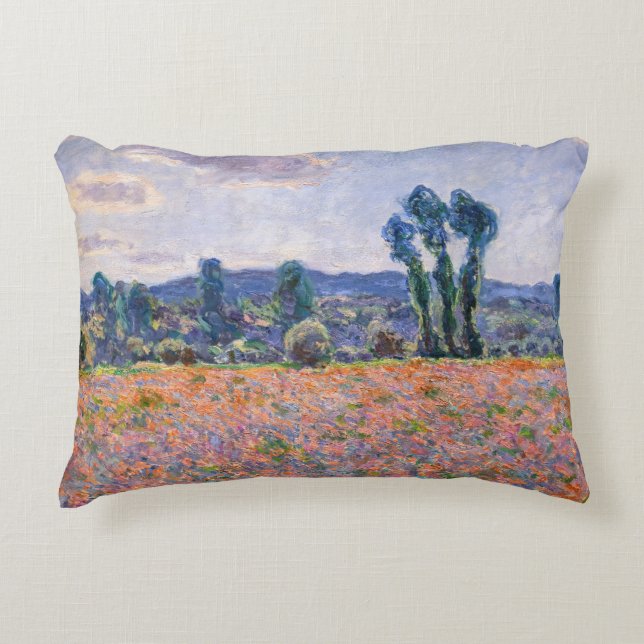 Claude Monet - Poppy Field 1890 (Giverny) Accent Pillow (Front)