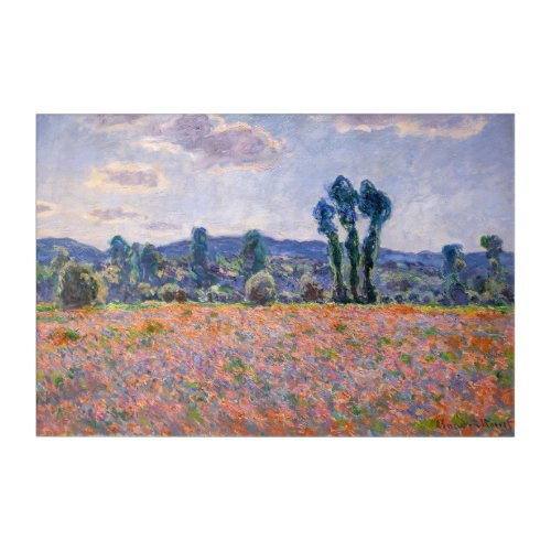 Claude Monet _ Poppy Field 1890 Giverny Acrylic Print