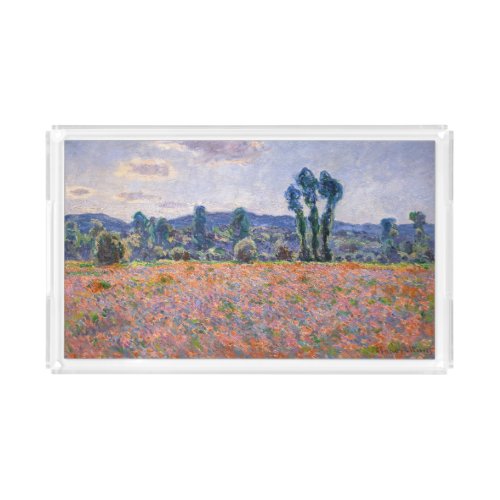 Claude Monet _ Poppy Field 1890 Giverny Acrylic Tray