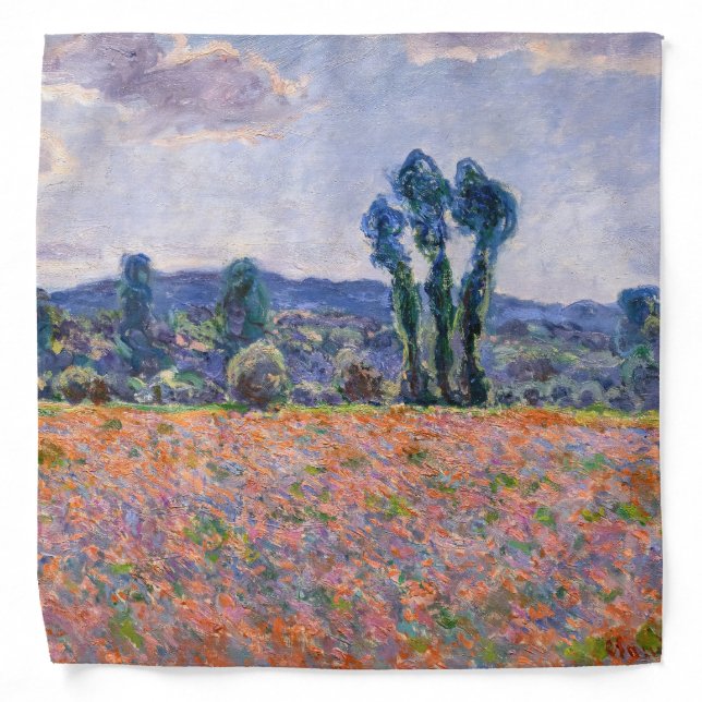 Claude Monet - Poppy Field 1890 (Giverny)  Bandana (Front)