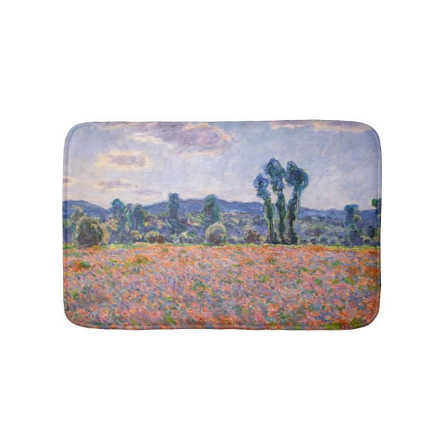 Claude Monet - Poppy Field 1890 (Giverny) Bath Mat (Front)