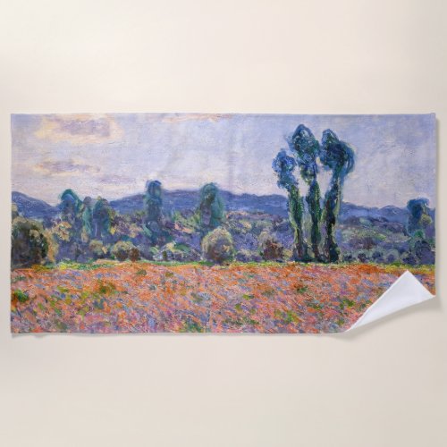Claude Monet _ Poppy Field 1890 Giverny Beach Towel