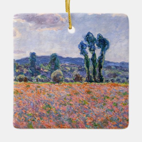 Claude Monet _ Poppy Field 1890 Giverny Ceramic Ornament