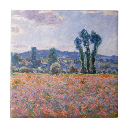 Claude Monet _ Poppy Field 1890 Giverny Ceramic Tile