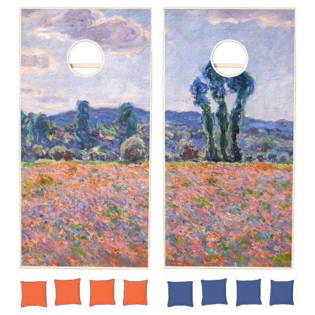 Claude Monet - Poppy Field 1890 (Giverny) Cornhole Set (Set)