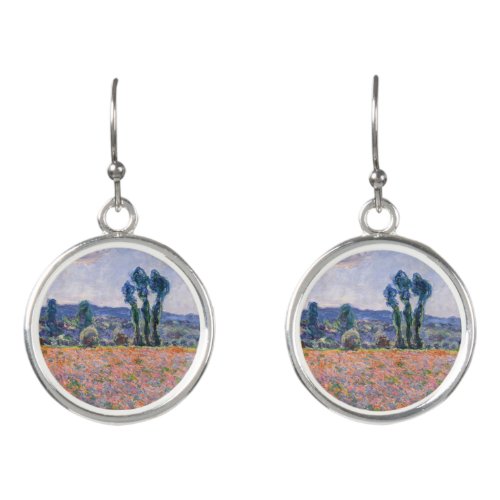 Claude Monet _ Poppy Field 1890 Giverny Earrings