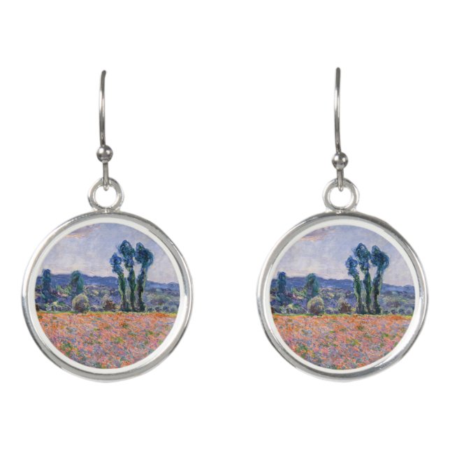 Claude Monet - Poppy Field 1890 (Giverny) Earrings (Front)