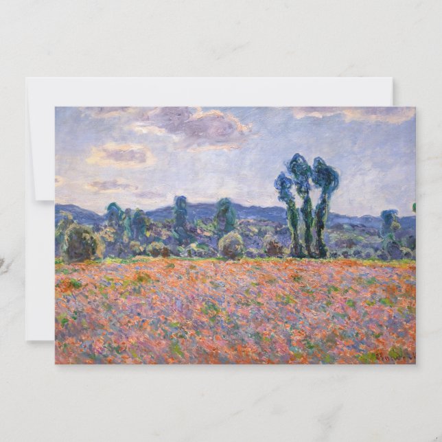 Claude Monet - Poppy Field 1890 (Giverny) Invitation (Front)