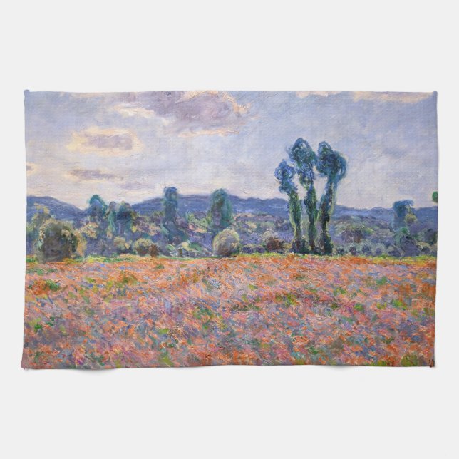Claude Monet - Poppy Field 1890 (Giverny) Kitchen Towel (Horizontal)