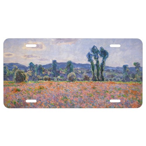 Claude Monet _ Poppy Field 1890 Giverny License Plate