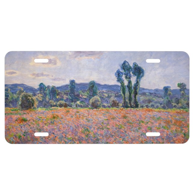 Claude Monet - Poppy Field 1890 (Giverny) License Plate (Front)