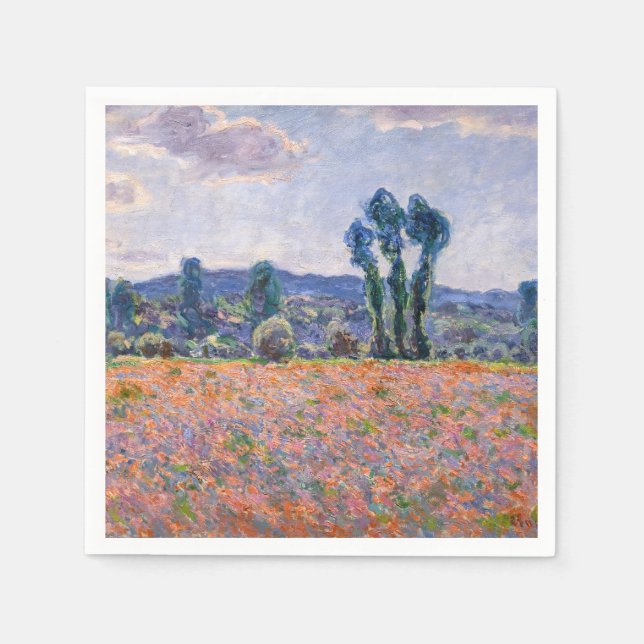 Claude Monet - Poppy Field 1890 (Giverny) Napkins (Front)