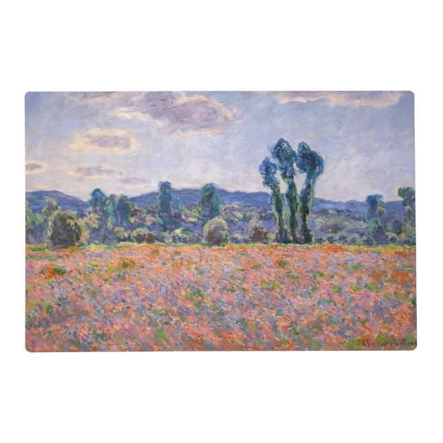Claude Monet - Poppy Field 1890 (Giverny) Placemat (Front)
