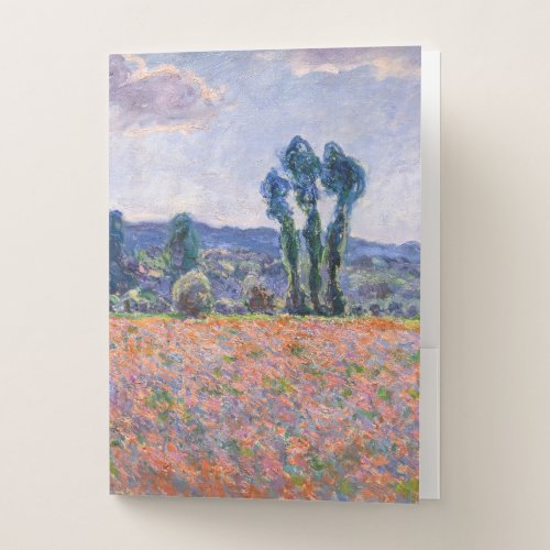Claude Monet _ Poppy Field 1890 Giverny Pocket Folder