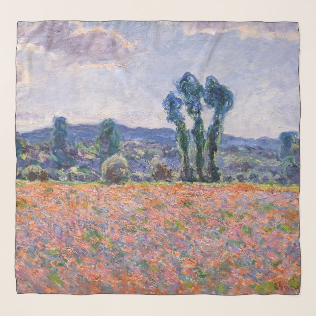 Claude Monet - Poppy Field 1890 (Giverny) Scarf (Front)