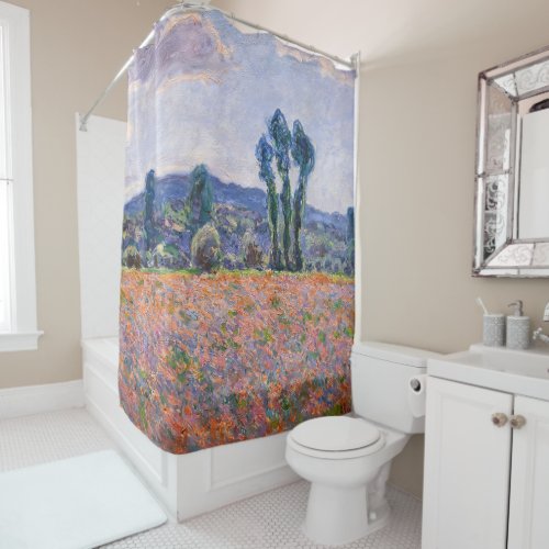 Claude Monet _ Poppy Field 1890 Giverny Shower Curtain