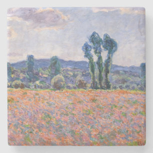 Claude Monet - Poppy Field 1890 (Giverny) Stone Coaster