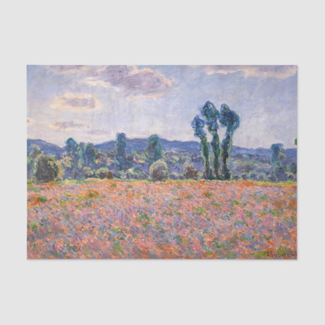 Claude Monet - Poppy Field 1890 (Giverny) Tissue Paper (Front)