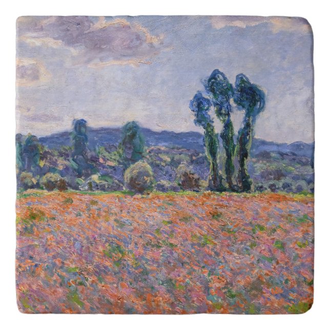 Claude Monet - Poppy Field 1890 (Giverny) Trivet (Front)