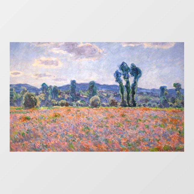 Claude Monet - Poppy Field 1890 (Giverny) Wall Decal (Front)
