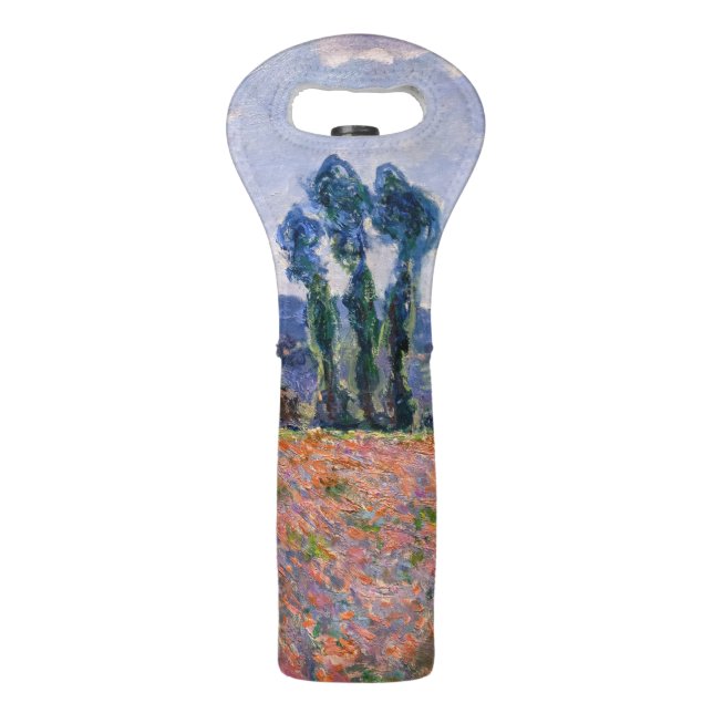 Claude Monet - Poppy Field 1890 (Giverny) Wine Bag (Front)