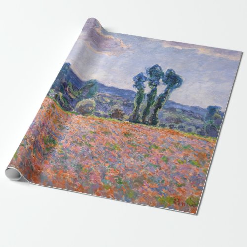 Claude Monet _ Poppy Field 1890 Giverny Wrapping Paper