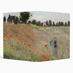 Claude Monet - Poppy Field 3 Ring Binder