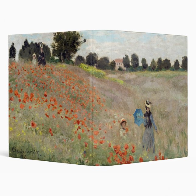 Claude Monet - Poppy Field 3 Ring Binder (Background)