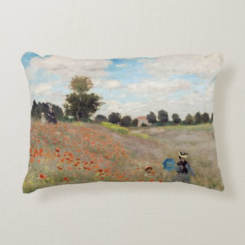 Claude Monet _ Poppy Field Accent Pillow