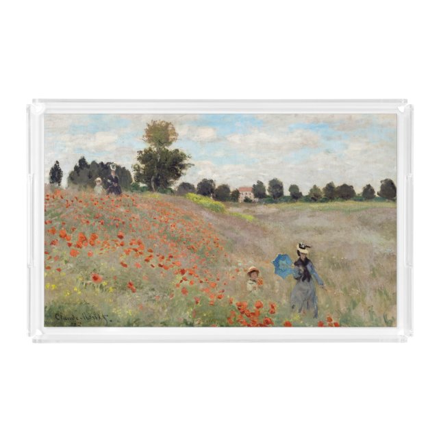 Claude Monet - Poppy Field Acrylic Tray (Front)