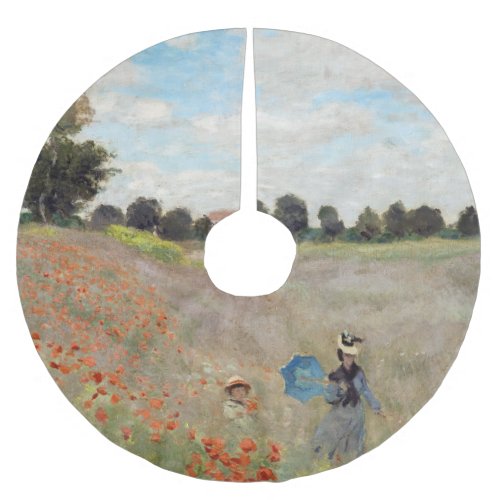 Claude Monet _ Poppy Field Brushed Polyester Tree Skirt