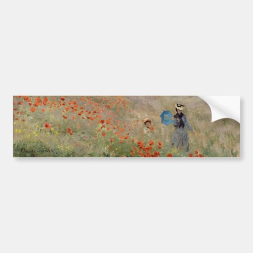 Claude Monet _ Poppy Field Bumper Sticker