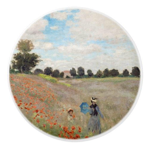 Claude Monet _ Poppy Field Ceramic Knob