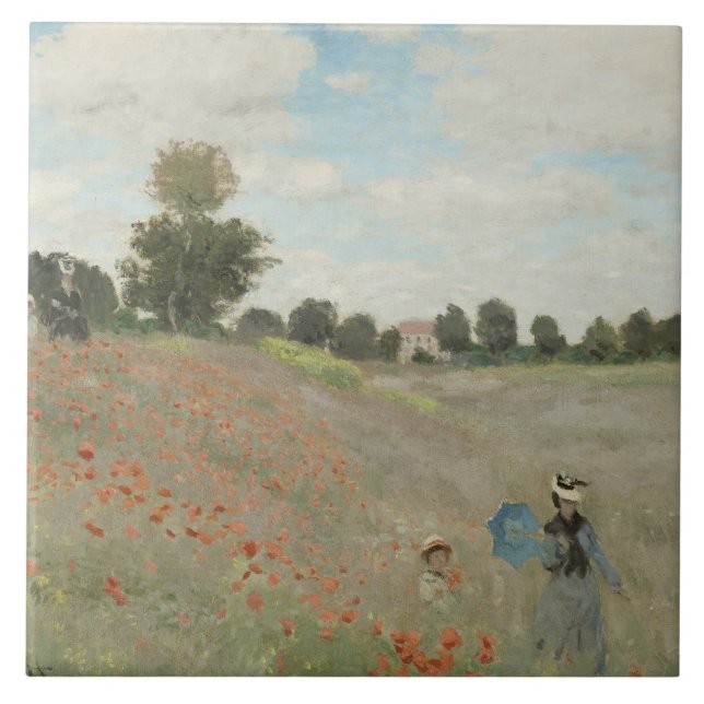 Claude Monet - Poppy Field Ceramic Tile (Front)