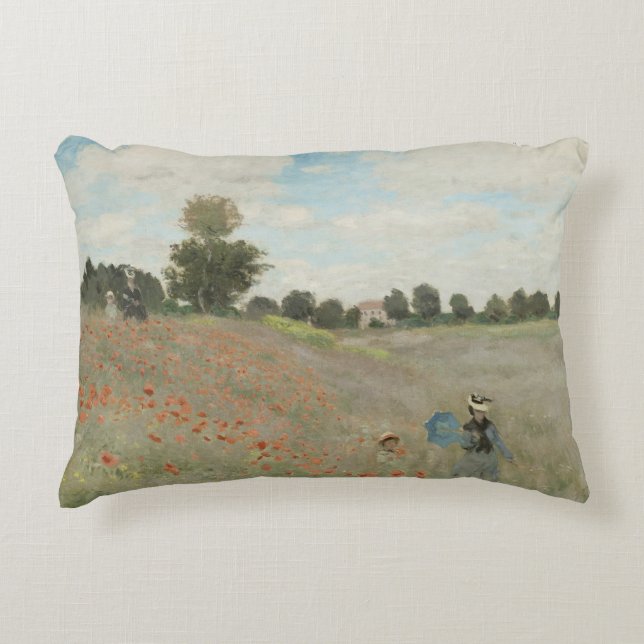 Claude Monet - Poppy Field Decorative Pillow (Front)