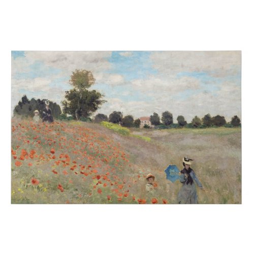 Claude Monet _ Poppy Field Faux Canvas Print