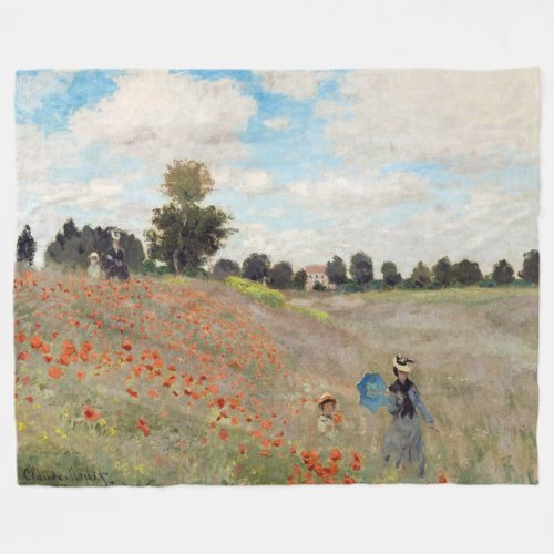 Claude Monet _ Poppy Field Fleece Blanket