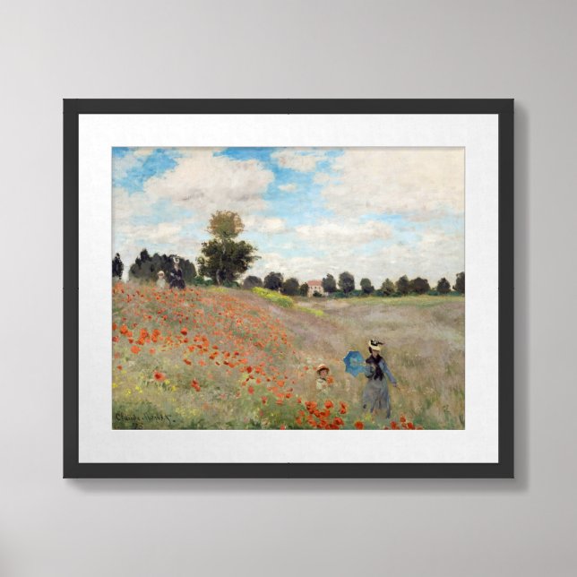Claude Monet - Poppy Field Framed Art (Framed Front)