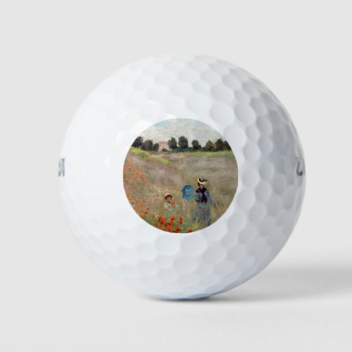 Claude Monet _ Poppy Field Golf Balls